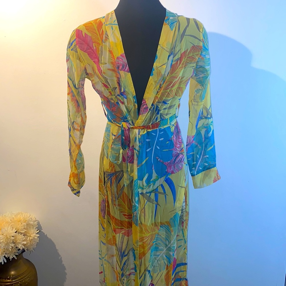 Tropical swimsuit coverup
